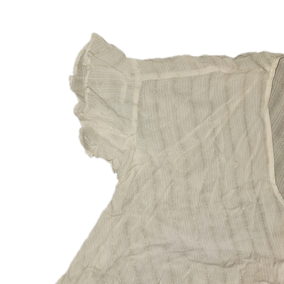 RACHEL Rachel Roy Womens Metallic Tie Front Blouse, White, Size M - Picture 3 of 5